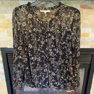 Daniel Rainn Sheer Floral Top - Petite L